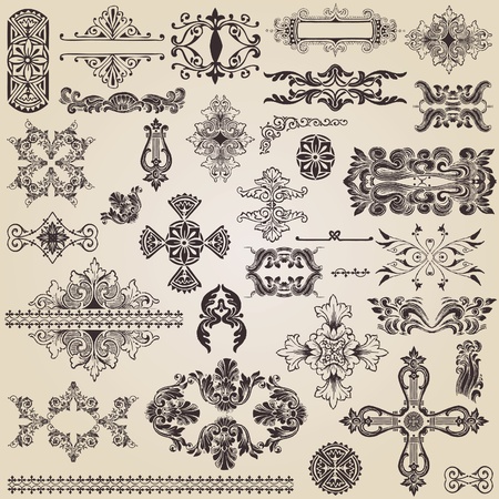vintage design elements for decorationのイラスト素材