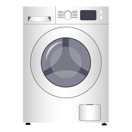 Illustration of the icon of a modern washing machine on a white background. Washing machine for your designs.のイラスト素材