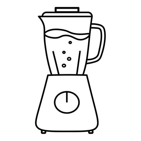 Blender is a linear icon. Kitchen appliances. For making smoothies, fruit purees, ice cream.のイラスト素材