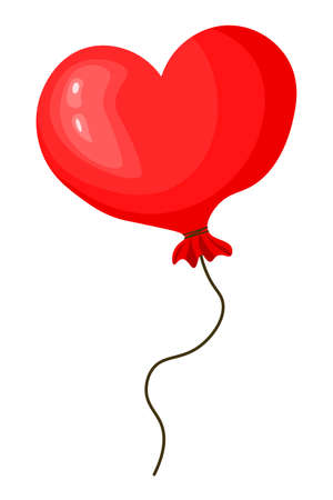 A heart-shaped balloon. A symbol of love, a gift for a girl. Valentine's Day is a holiday.のイラスト素材