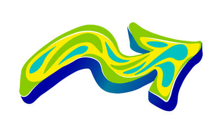 Graffiti arrow, dynamic drawing with volume. A bright arrow for your designs.のイラスト素材