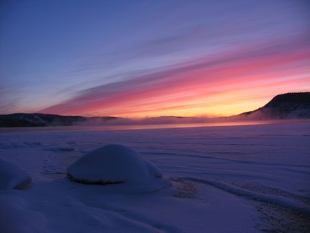 Sunset in the swedish High Coastの写真素材