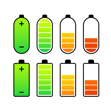Vector set of battery charge level indicatorsのイラスト素材