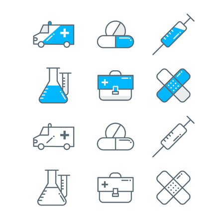 Vector medicine and health iconsのイラスト素材
