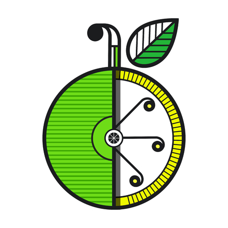 Vector retro illustration of fruitのイラスト素材