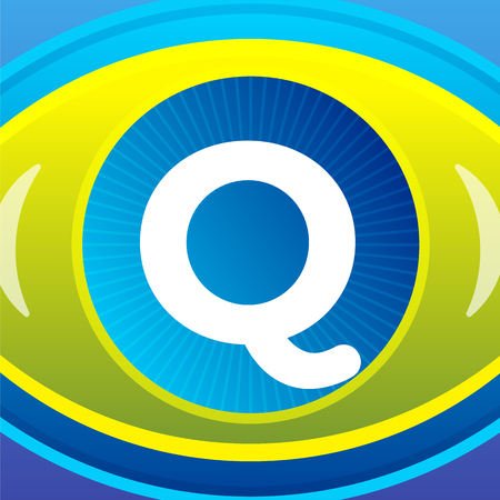Letter with eye icon background. Vector logo template.のイラスト素材