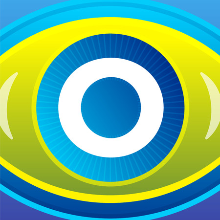 Letter with eye icon background. Vector logo template.のイラスト素材