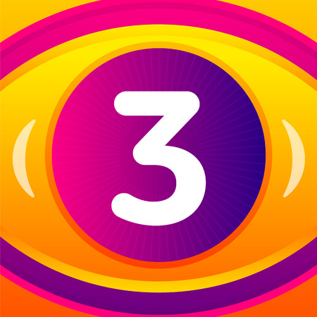 Number with eye icon background. Vector eye care logo template.のイラスト素材