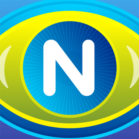Letter with eye icon background. Vector logo template.のイラスト素材