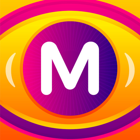 Letter with eye icon background. Vector logo template.のイラスト素材