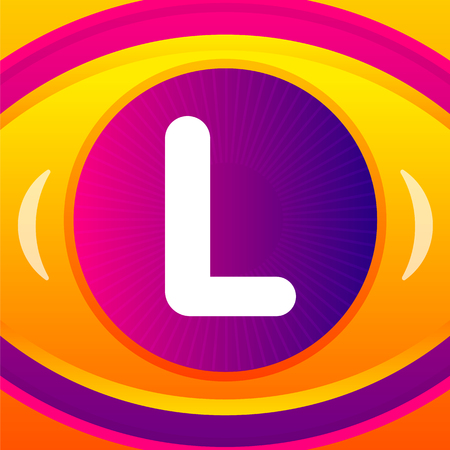 Letter with eye icon background. Vector logo template.のイラスト素材