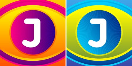 Letter set with eye icon background. Vector eye care logo template.のイラスト素材