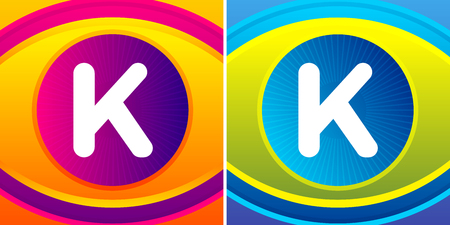 Letter set with eye icon background. Vector eye care logo template.のイラスト素材