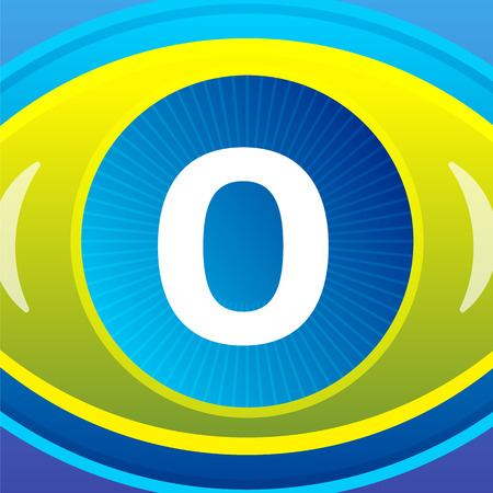 Number with eye icon background. Vector eye care logo template.のイラスト素材