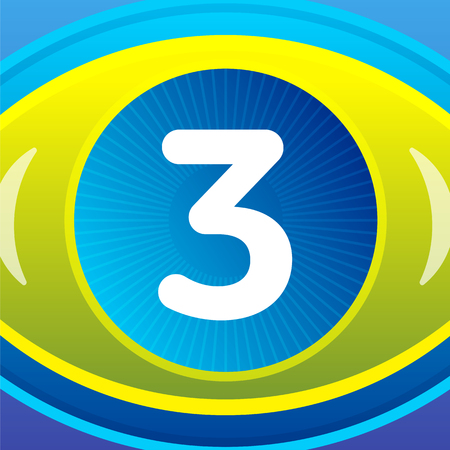 Number with eye icon background. Vector eye care logo template.のイラスト素材