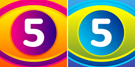 Numbers set with eye icon background. Vector eye care logo template.のイラスト素材