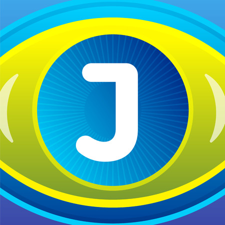 Letter with eye icon background. Vector logo template.のイラスト素材