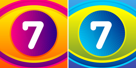 Numbers set with eye icon background. Vector eye care logo template.のイラスト素材