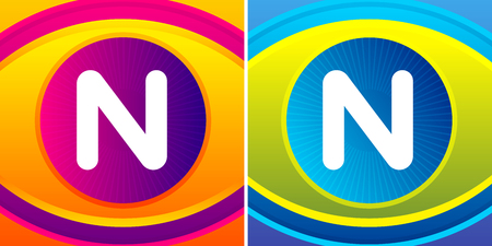 Letter set with eye icon background. Vector eye care logo template.のイラスト素材