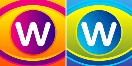 Letter set with eye icon background. Vector eye care logo template.のイラスト素材