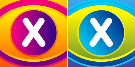 Letter set with eye icon background. Vector eye care logo template.のイラスト素材