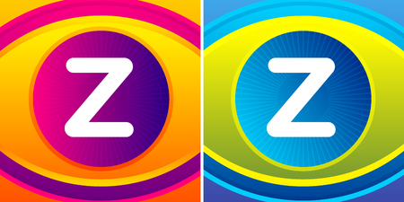 Letter set with eye icon background. Vector eye care logo template.のイラスト素材