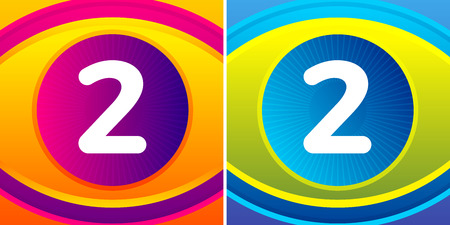 Numbers set with eye icon background. Vector eye care logo template.のイラスト素材