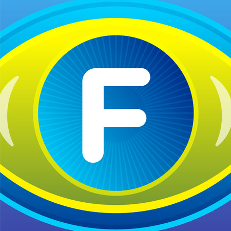 Letter with eye icon background. Vector logo template.のイラスト素材