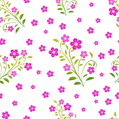 Seamless pattern with pink flowers. Vector floral pattern.のイラスト素材