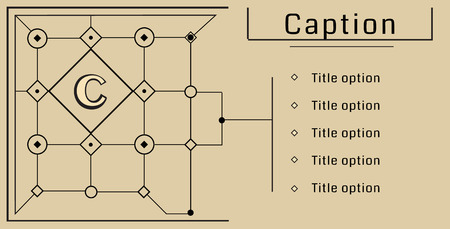Modular Bauhaus vector background, created from simple geometric figures like hexagons, circles and lines. Best for use as advertising poster, web page, banner design. Abstract mechanical scheme.のイラスト素材