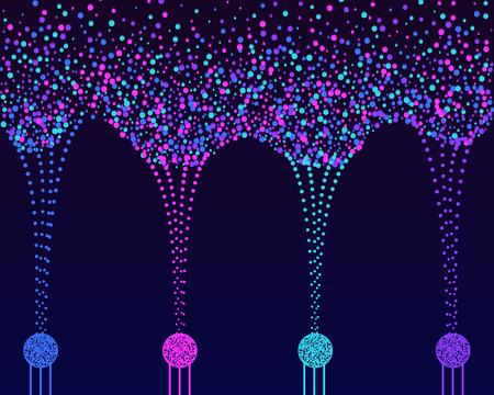 Vector abstract colorful big data information sorting visualization. Social network, financial analysis of complex databases. Visual information complexity clarification. Intricate data graphic.のイラスト素材