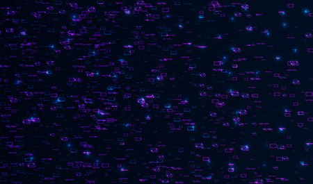 Matrix data stream design. Electronic signal. Machine learning. Complex data threads in form of head...