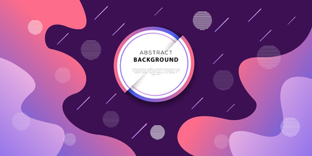 Abstract gradient geometric background design with liquid shapes. Colorful wavy minimal composition. Modern banner or poster template. Vector illustrationのイラスト素材