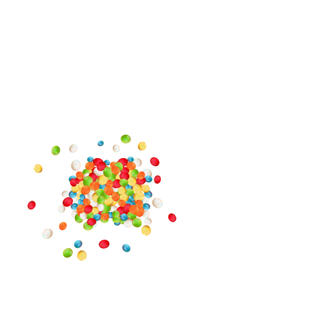 Sweet colorful sugar balls powder isolated on white background. Easter holiday design element. Vector illustrationのイラスト素材
