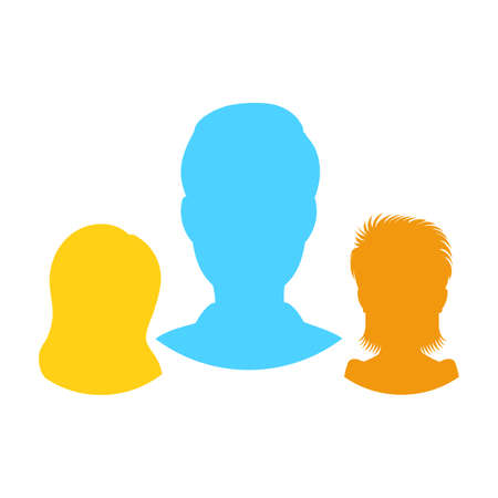 User Group vector icon isolated on white background, people crowd, symbol of business people in flat style for web site design, mobile app.のイラスト素材