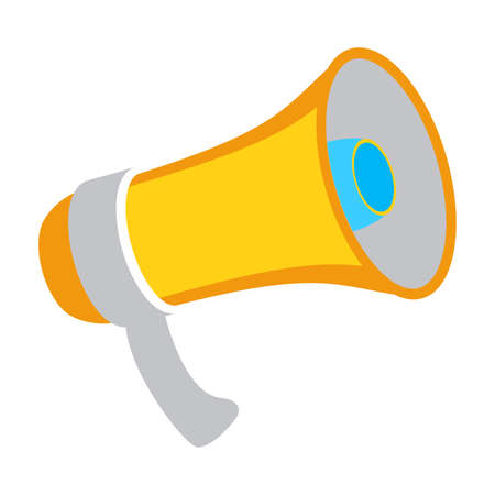 Vector illustration of megaphone icon, loudspeaker sign, in flat style isolated on white backgroundのイラスト素材