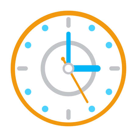 Vector clock icon concept. Simple watch, clock time symbol in trendy flat style. Design for your web site design,  app.のイラスト素材