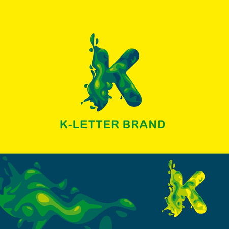 Creative for the company: liquid letter Kのイラスト素材