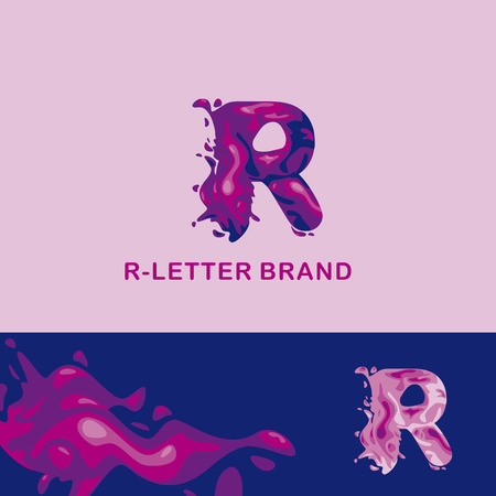 Creative for the company: liquid letter Rのイラスト素材