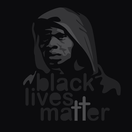 illustration for posters, t-shirts or stickers of protest: black lives matterのイラスト素材