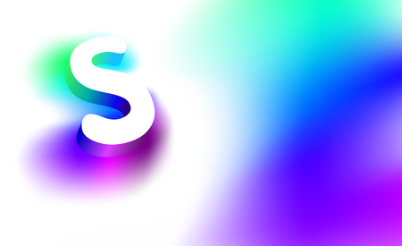 Template of the creative glow 3D logo for the corporate identity of the company or brand name with the letter Sのイラスト素材