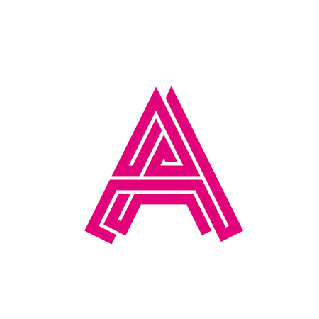 Abstract logo letter A - labyrinth. Creative logo for the corporate identity of the company letter A from the lines. Vector logo sign concept illustration. Element of design.のイラスト素材