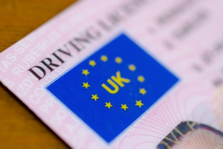 close up of a uk driving licenseの写真素材