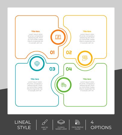 line option square infographic with paper effect concept for finance corporate. Option infographic can be used for presentation, brochure and marketing.のイラスト素材