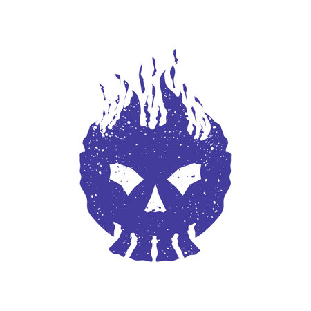 Abstract Grunge Skull Vector Design with Minimalist Style, Skeleton Vector Can be Use for Logo, Icon or Apparelのイラスト素材