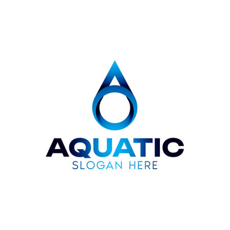 Letter A Aqua Logo Vector Designのイラスト素材