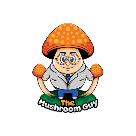Mushroom Mascot Logo Vector Designのイラスト素材