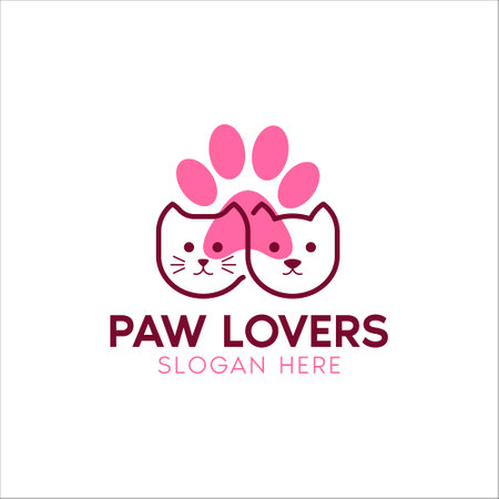 Cat and Dog logo for Pet Lover or Pet Careのイラスト素材