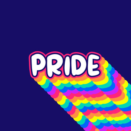Pride Text Lettering for Pride Month Celebration or Posterのイラスト素材