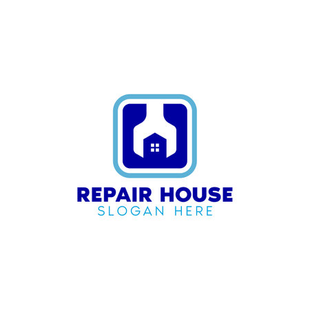 House Renovation, Repair and Building Logo Vector Designのイラスト素材